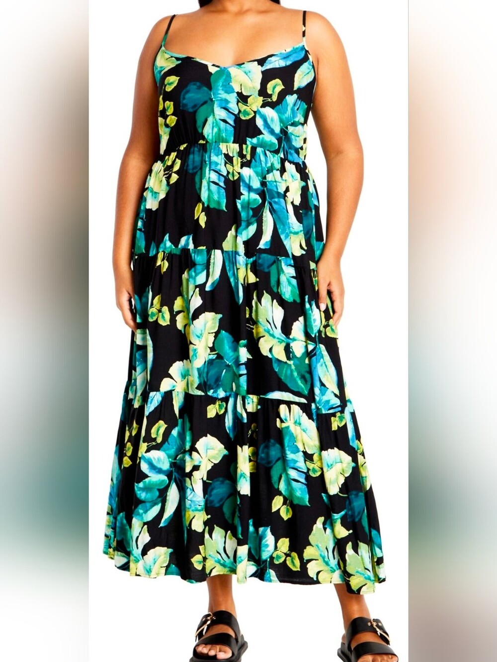 City Chic Tropical Max Tieredi Sundress